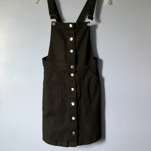 H&M black jean overall dress